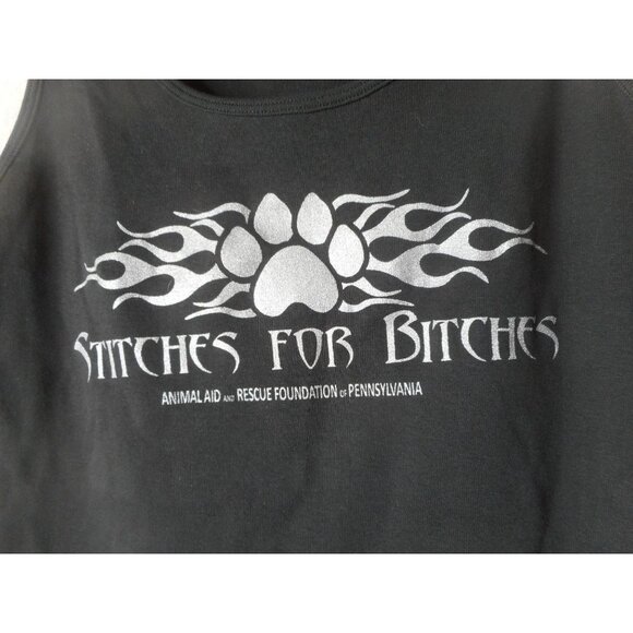 Gilden Tops - Stitches for Bitches Unisex Biker TANK BEATER Sz L #1